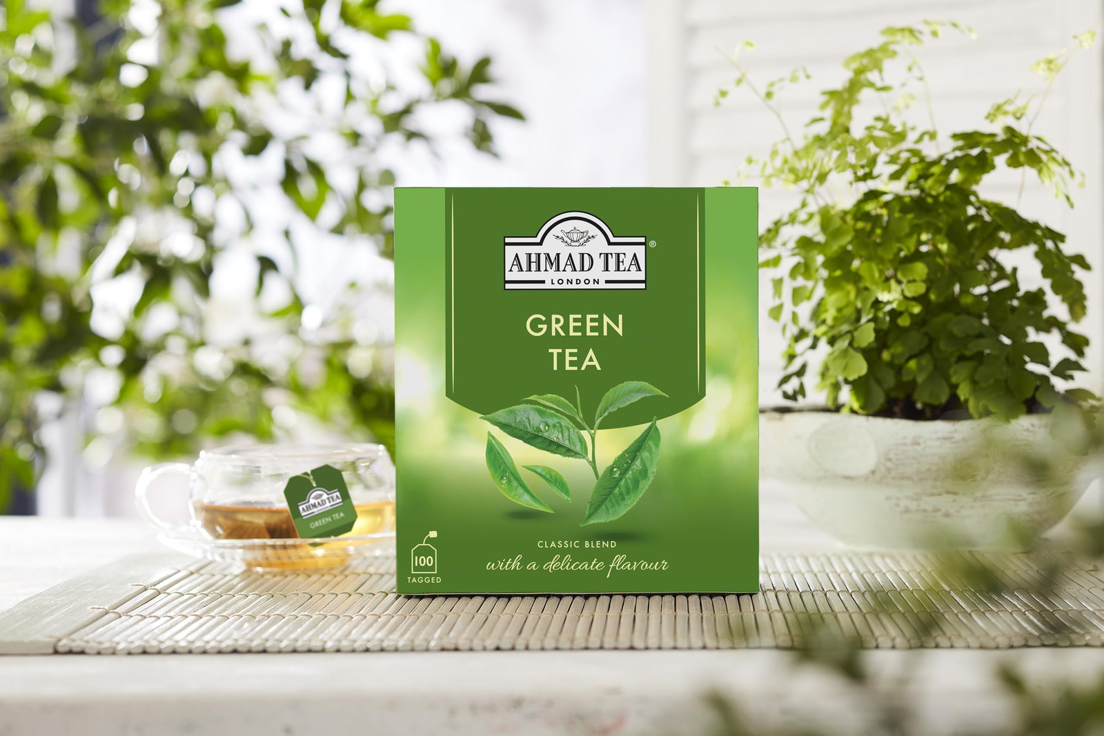 Pure Green Tea 100 Tagged Teabags 100 Count Quality Chinese Green Tea