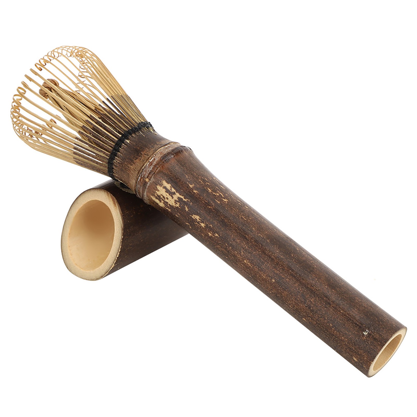 Natural Bamboo Chasen Matcha Green Tea Whisk Long Handle Powder Brush ToolPurple