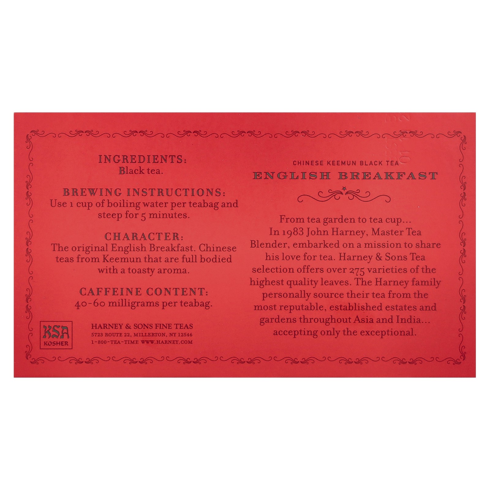 Chinese Keemun Black Tea, English Breakfast, 50 Tea Bags, 3.17 oz (90 g)