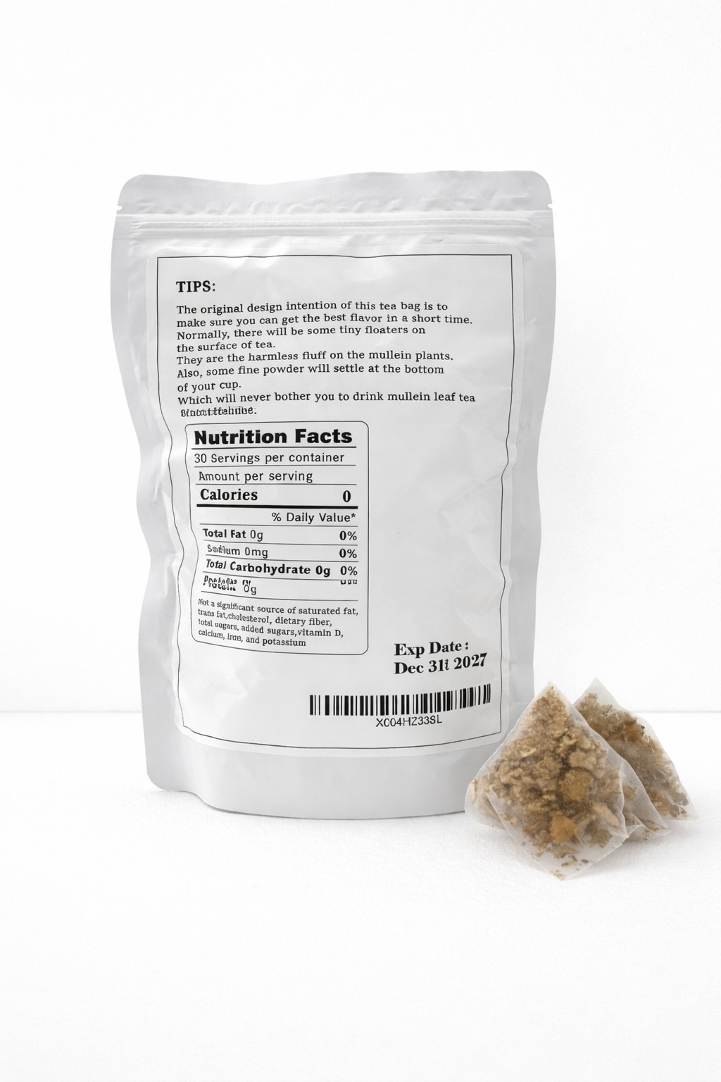 Mullein Leaf Tea Made with 100% Pure Mullein Leaves, for Lungs Cleanse 30 Bags.