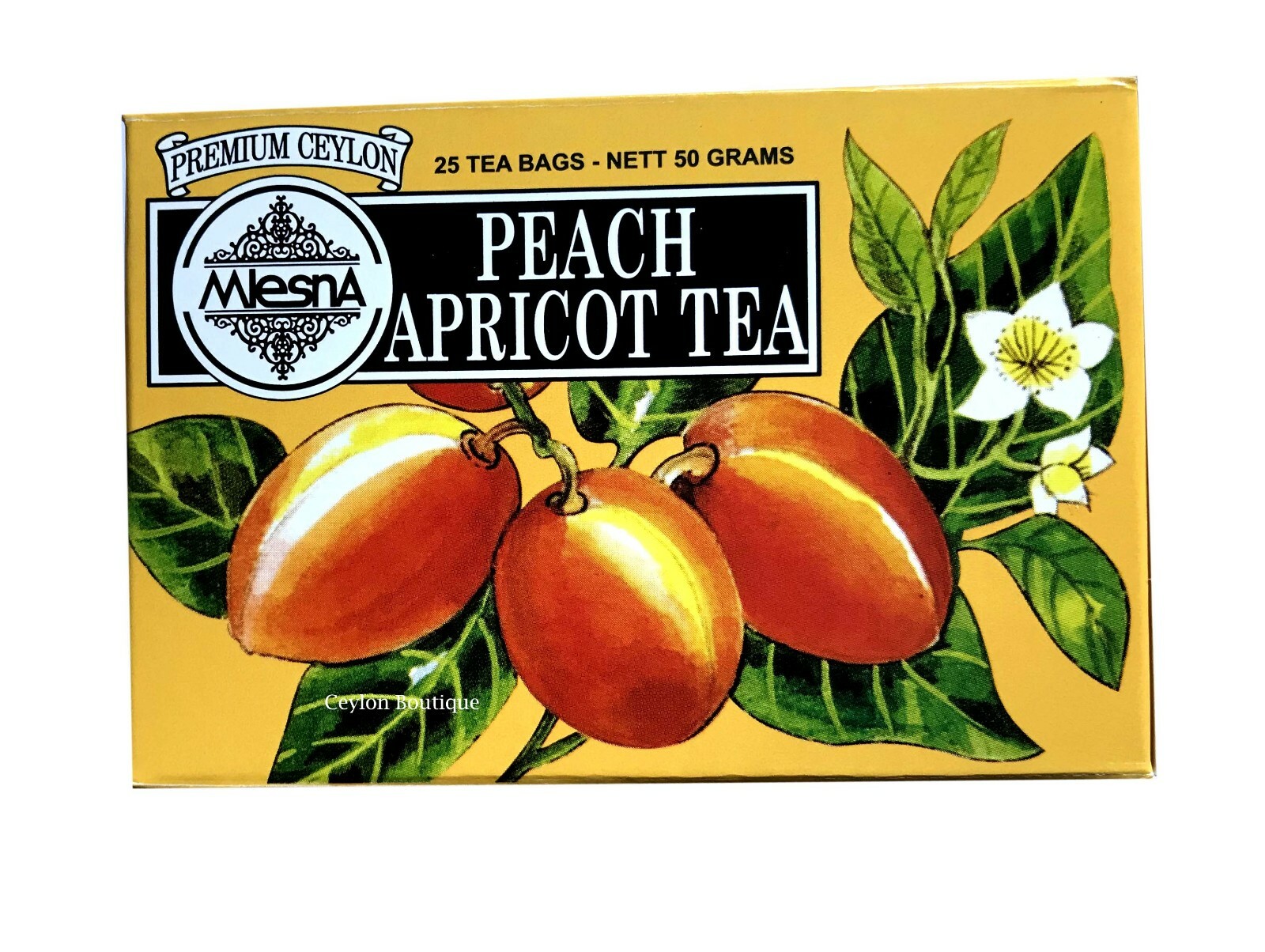 Mlesna Peach Apricot Ceylon Tea in 25 Tea Bags 50g