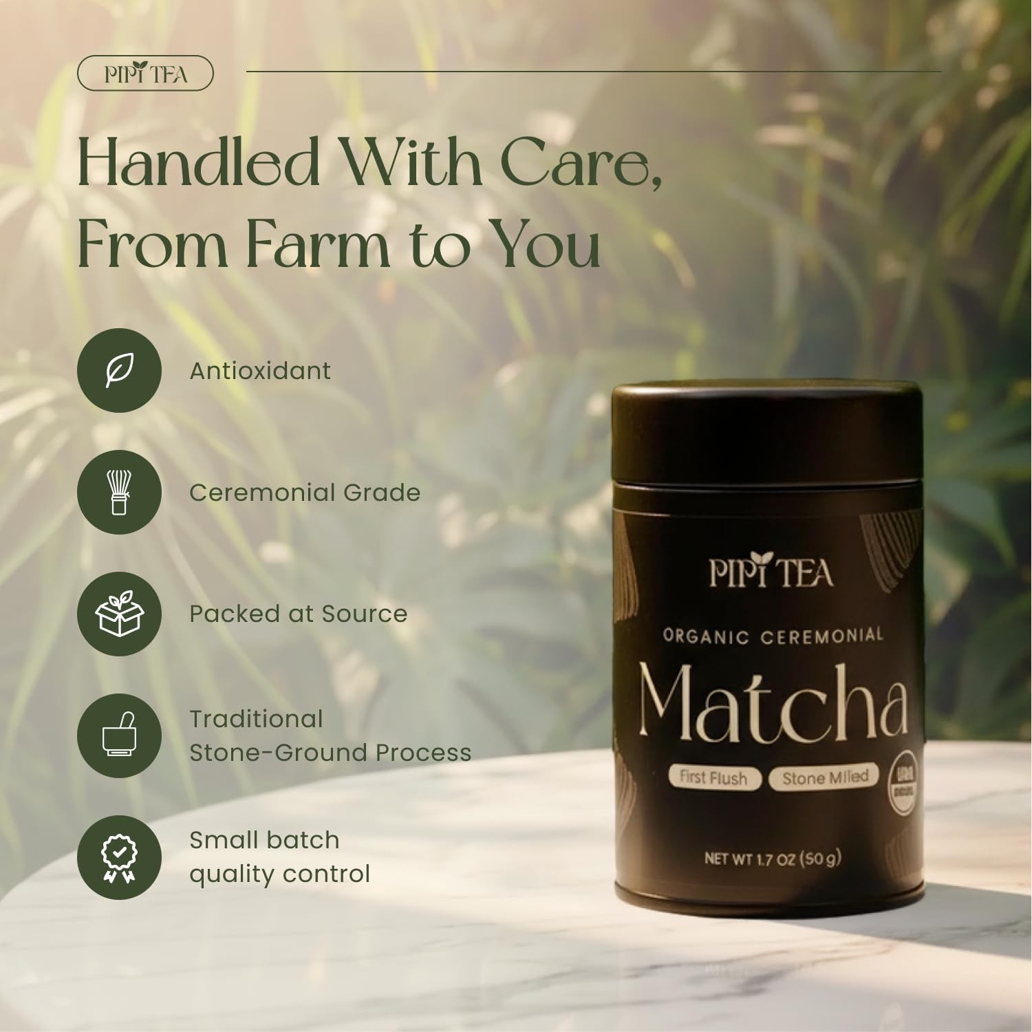 PiPi Tea Ceremonial Grade Matcha Green Tea Powder – Stone Ground Pure Matcha …