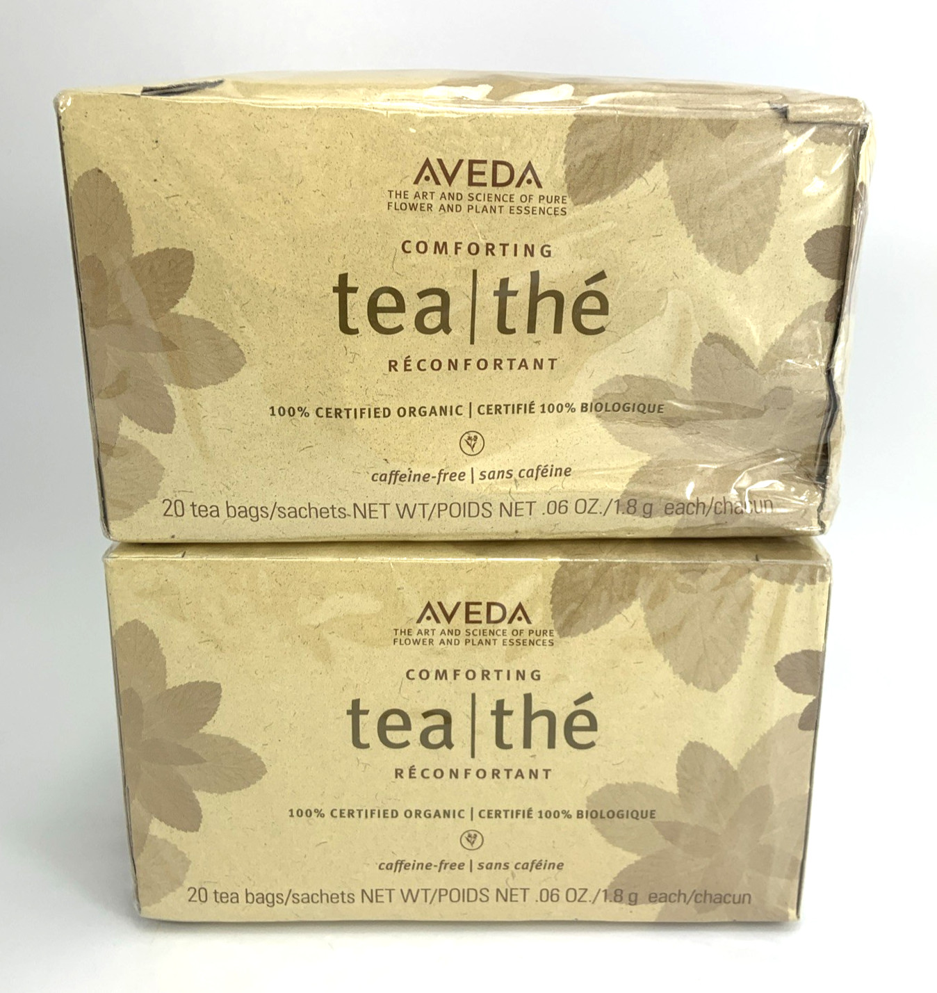2 BOXES Aveda Comforting Herbal Tea Organic 40 Sachets Bags SEALED 2028 *Note
