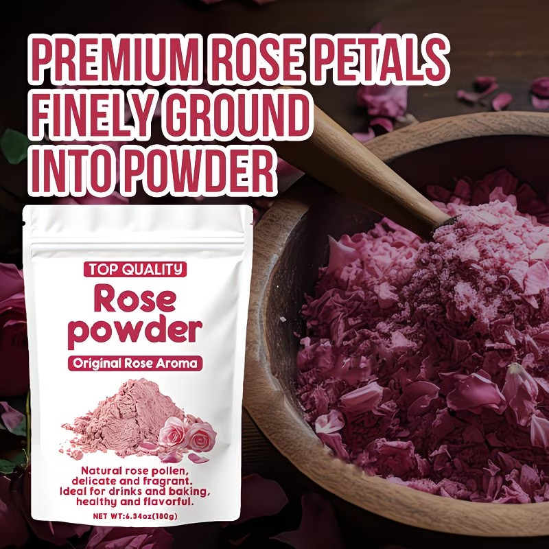 Finely Ground Rose Petal Powder Suitable Herbal Tea Latte Baking & Desserts