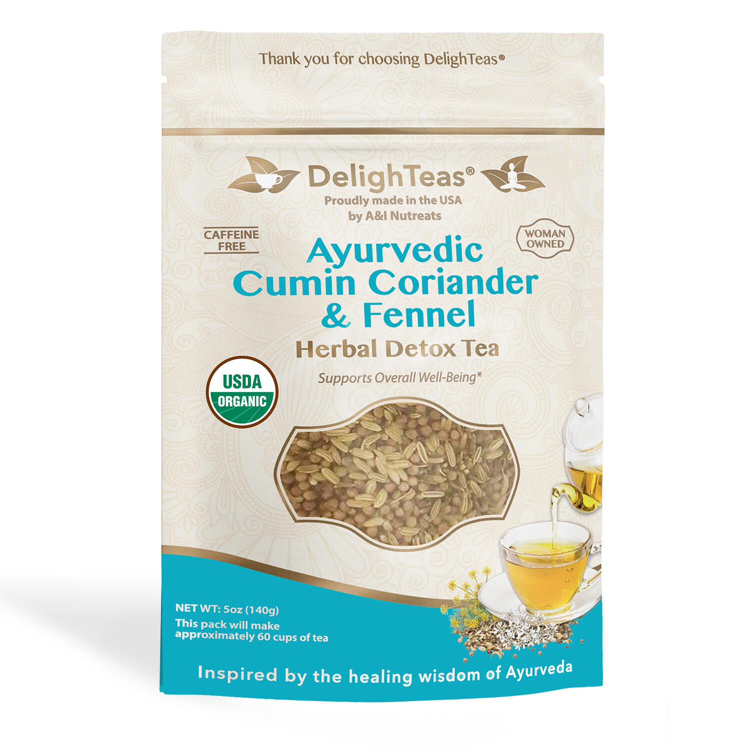 Ayurvedic Cumin, Coriander & Fennel Detox Tea – Loose Blend