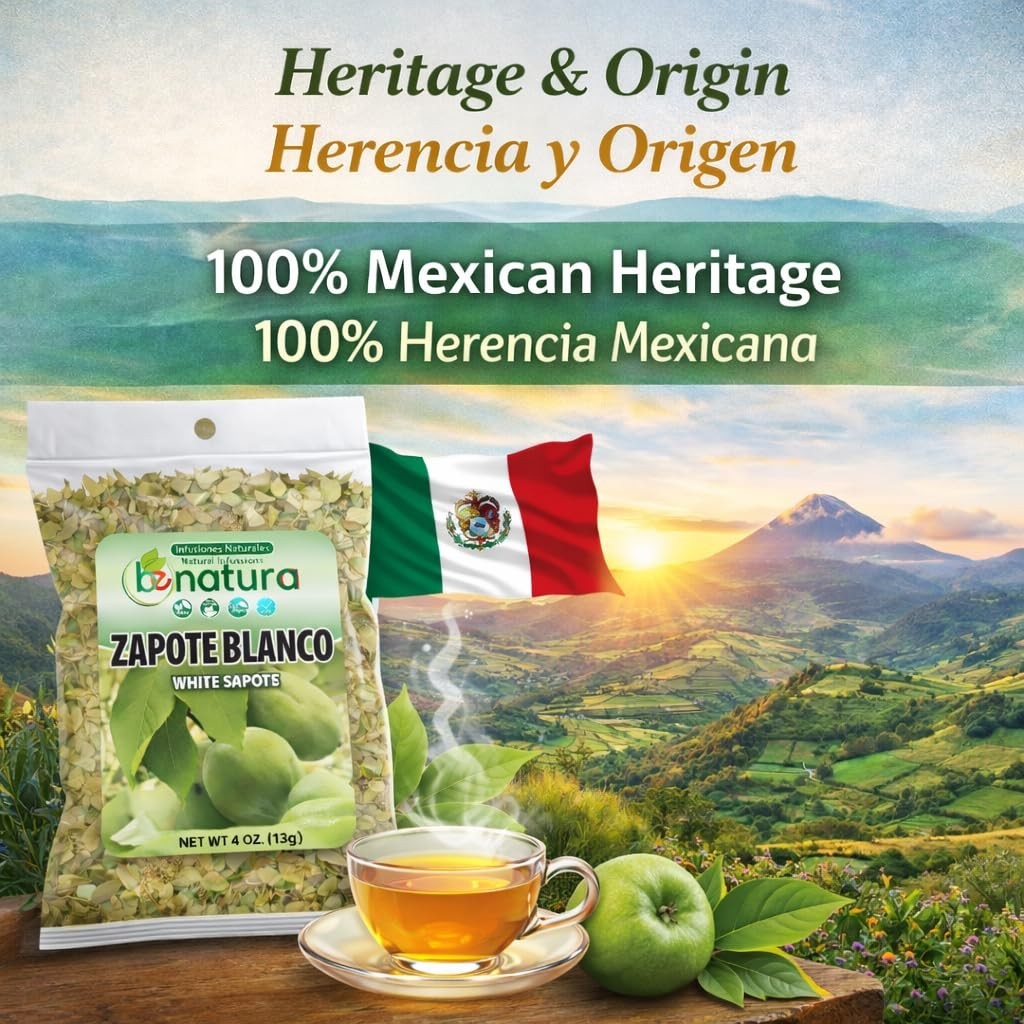 Zapote Blanco Herbal Tea 4 oz- 100% Natural White Sapote Leaves from Mexico