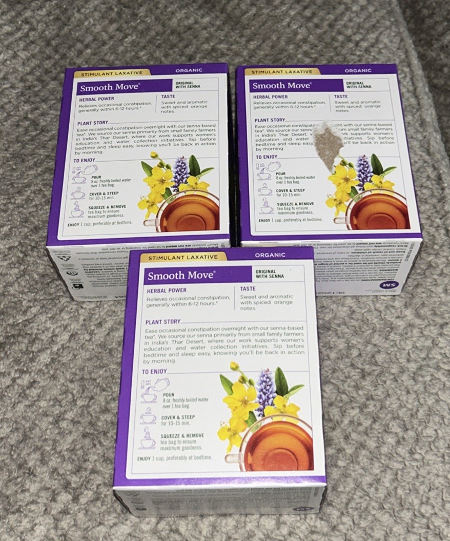 { 3 } Traditional Medicinals ~ Smooth Move ~ 32 Tea Bags ~ Sealed ~ Exp.10/27