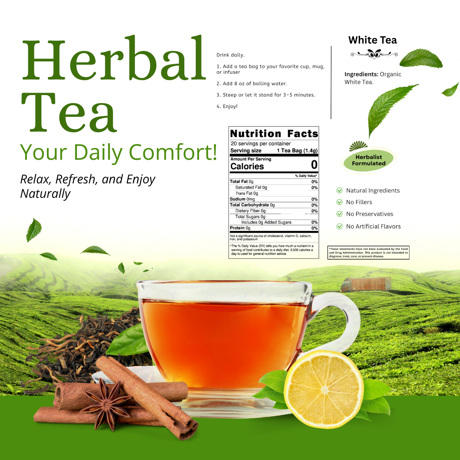 White Tea – Light, Refreshing Herbal Blend for Daily Wellness