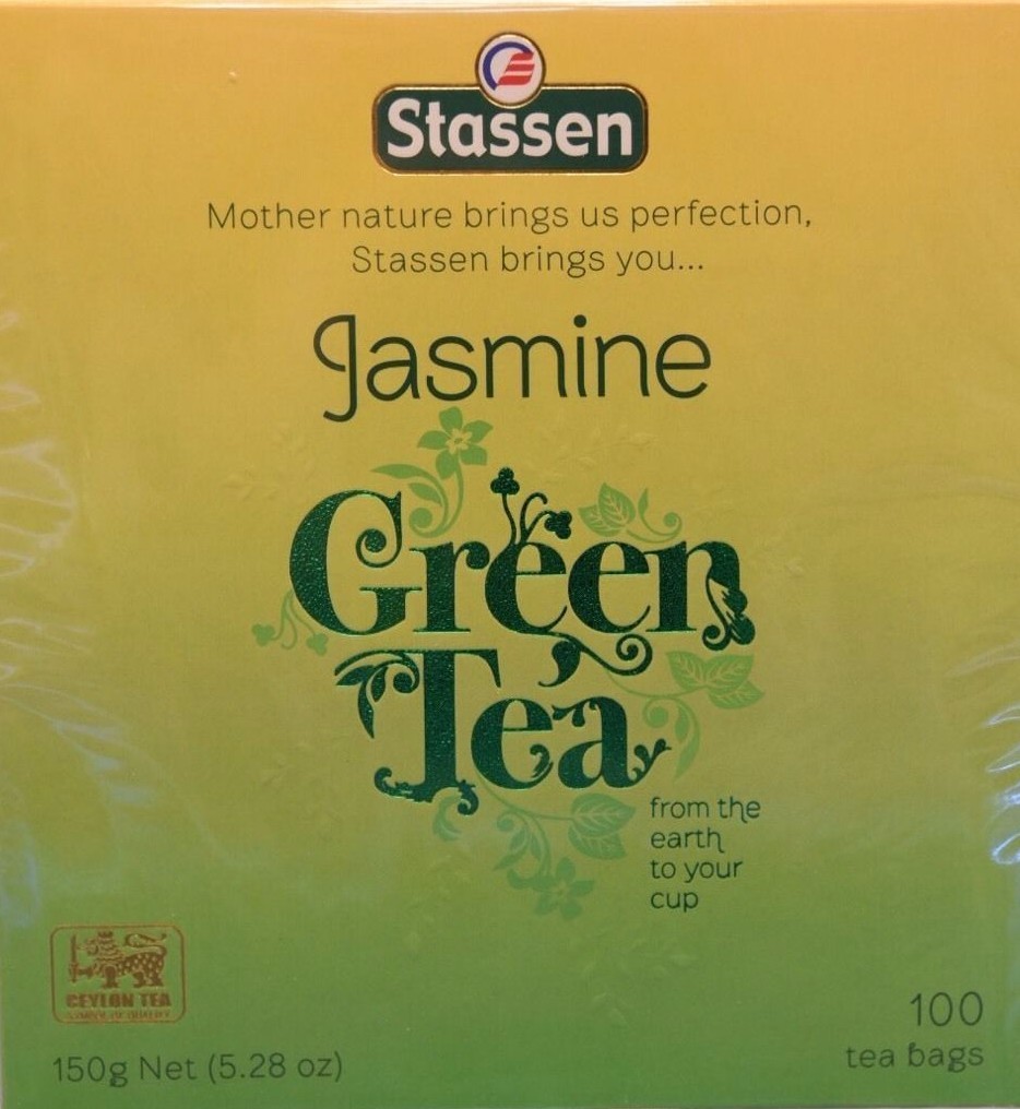 6 / 12 Boxes, Stassen, Jasmine Green Tea, 100 Tea Bags, Quality #1, New Package