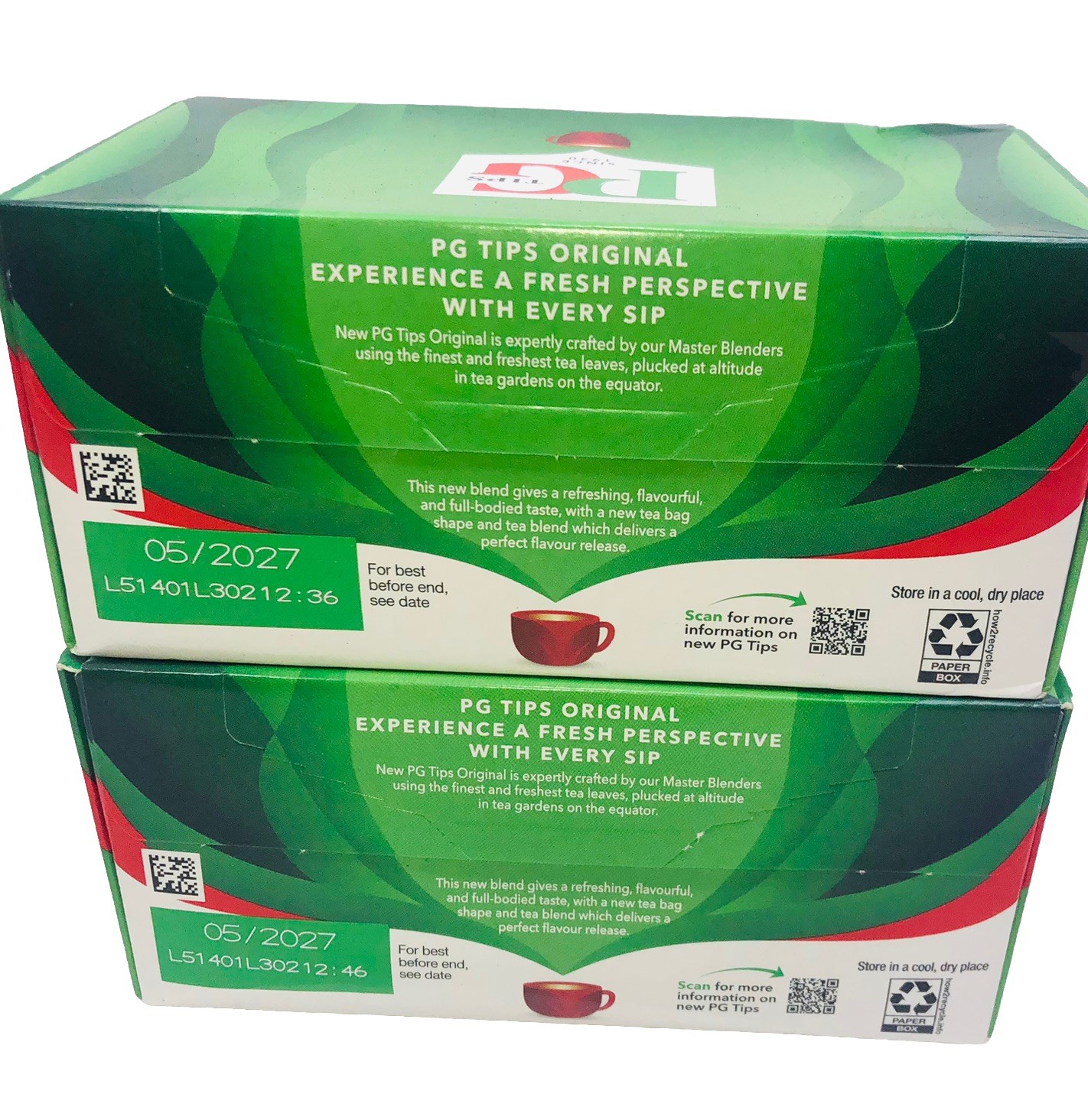 2 – Original PG Tips Black Tea 40 tea bags Made in England 4.1 oz 05/2027