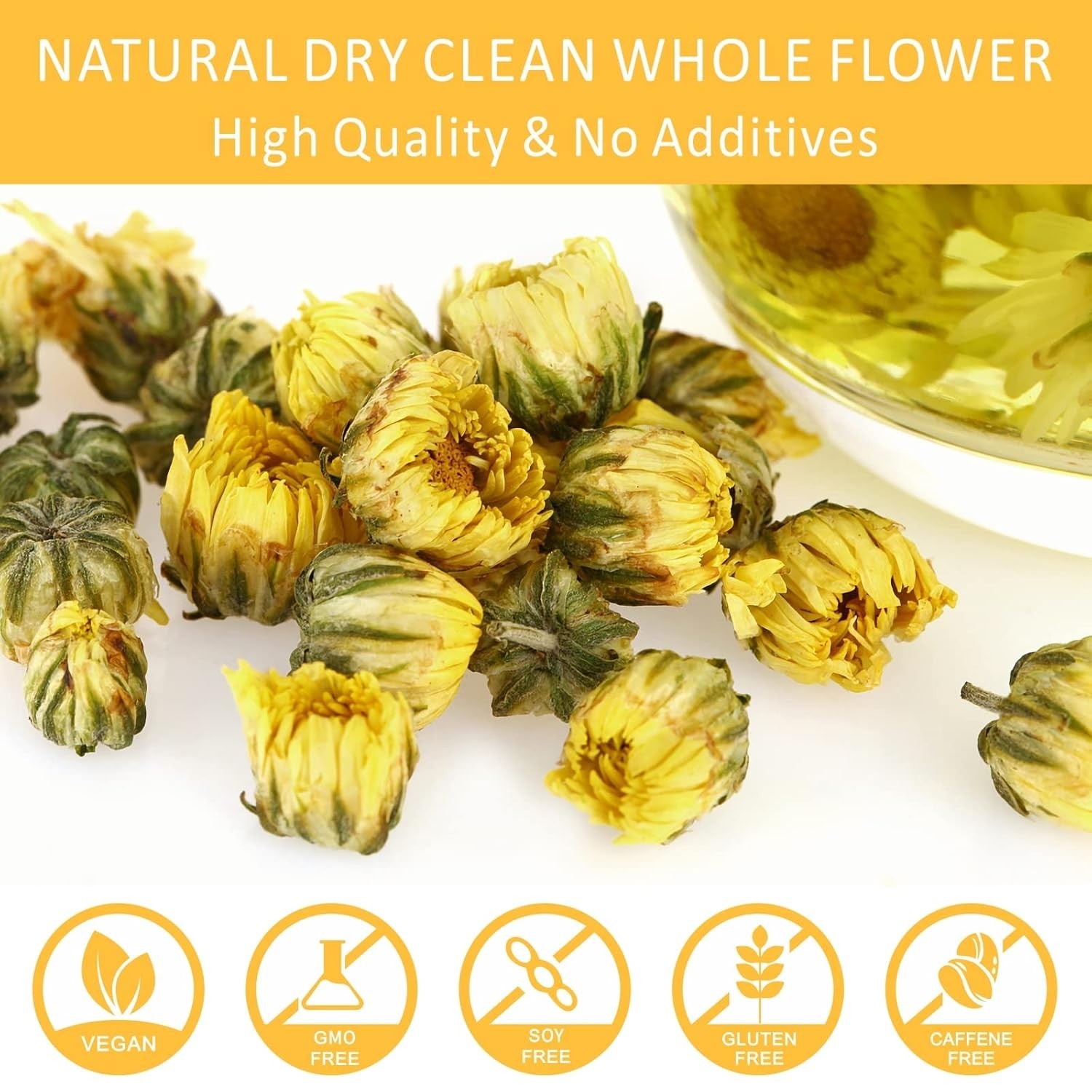 1.4oz Edible Dried Chrysanthemum Flowers – Natural Sweet Herbal Tea Gift