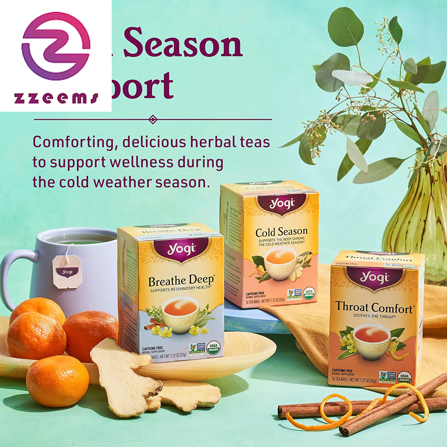Tea – Breathe Deep (6 Pack) – Supports Respiratory Health with Eucalyptus, Thyme
