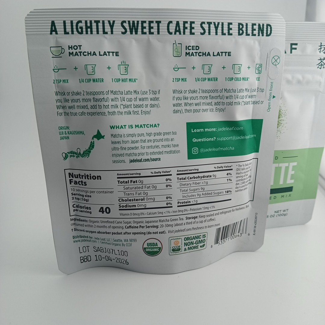 (2) Jade Leaf MATCHA LATTE Organic Cafe Mix 3.5 Oz Exp 06/26 SHIPS~FAST 📭 🚚§}~