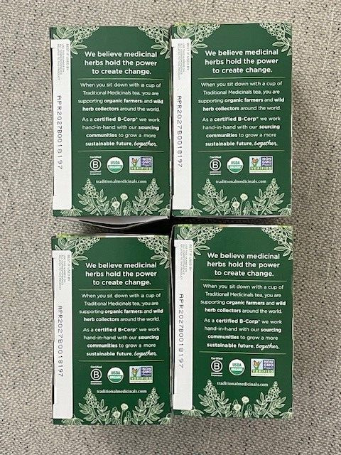 Traditional Medicinals Organic Spearmint Tea Bags *4 PACK***64 Wrapped Tea Bags*