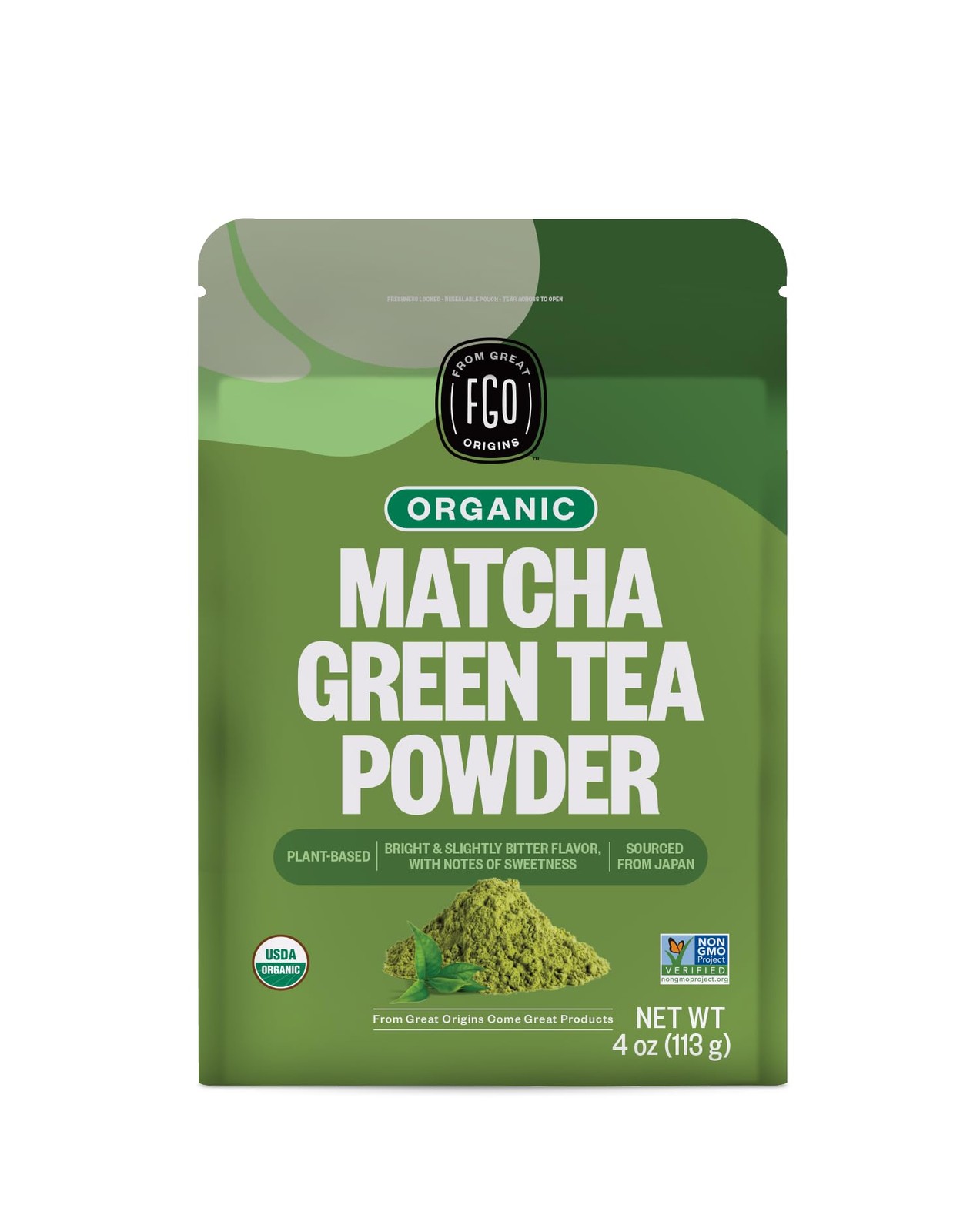 FGO Organic Matcha Green Tea Powder – for 4 Ounce (Pack of 1)