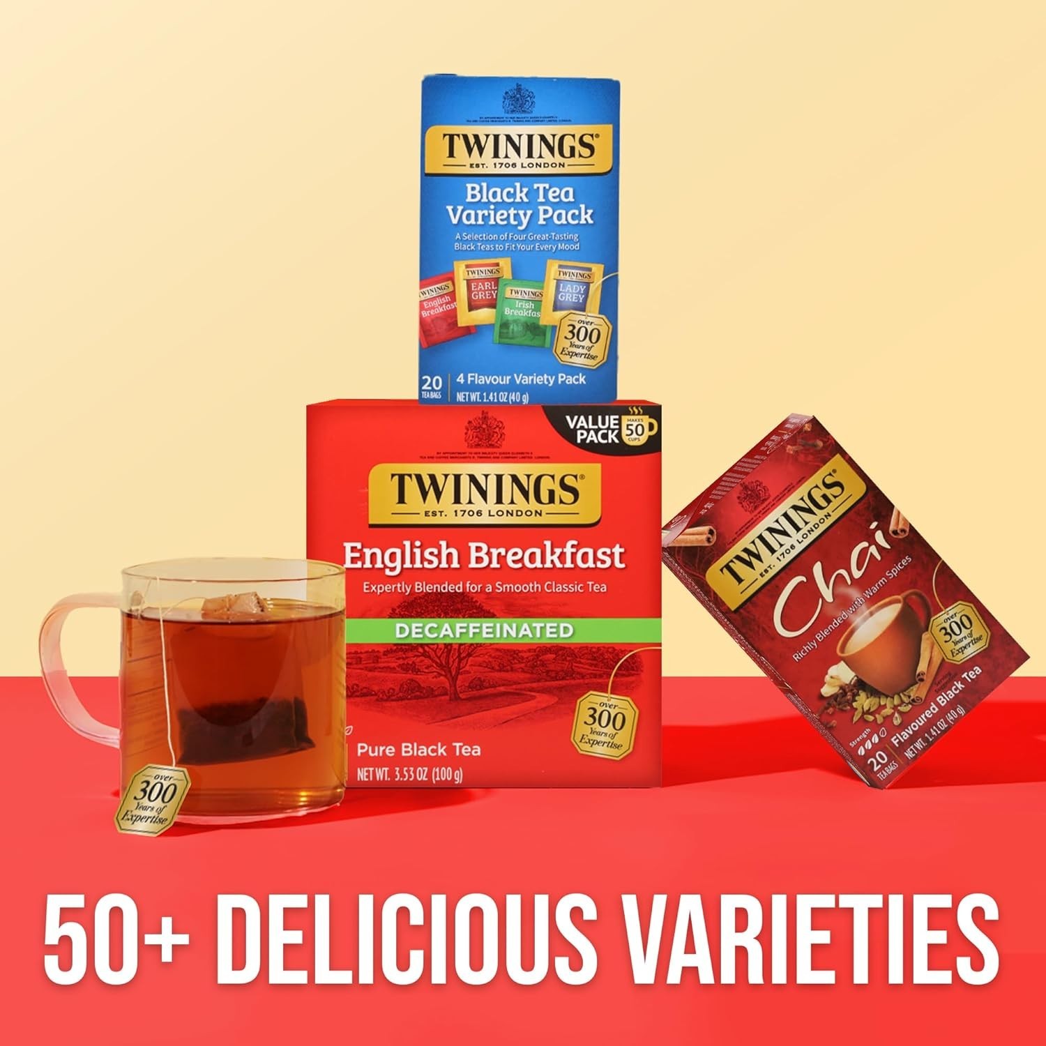 Gourmet Black Tea Bags Collection – 20 Count Selection of Classic Flavors