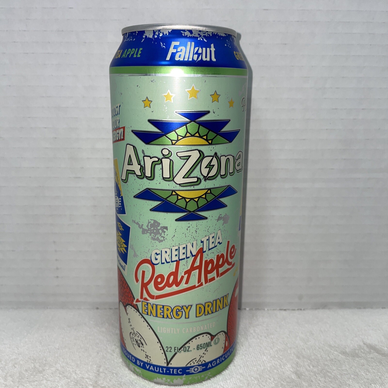 AriZona x Fallout Green Tea Energy Drink Red Apple Flavor 22 fl oz, Vault-Tec