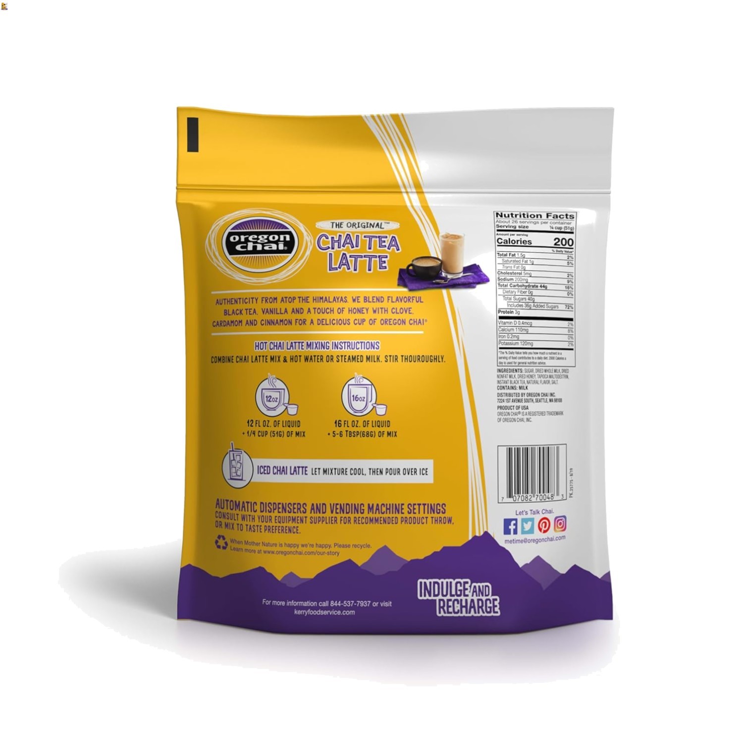 Convenient 3 lb Chai Latte Mix – Natural Ingredients & Moderately Sweet