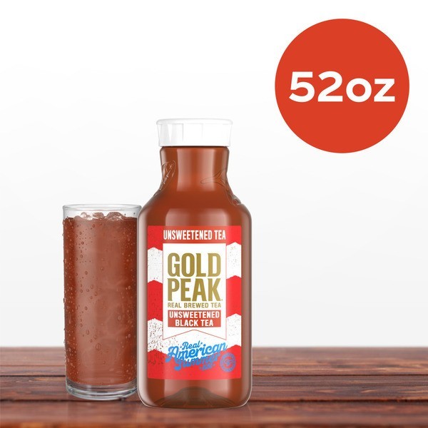 Gold Peak Unsweetened Iced Tea 52oz 6 Pack Ready to Drink Tea Bottles