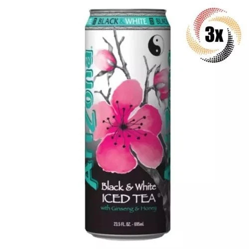 ARIZONA ICED TEA BLACK & WHITE ENERGY DRINK 22 FL OZ 24 PACK OF CANS