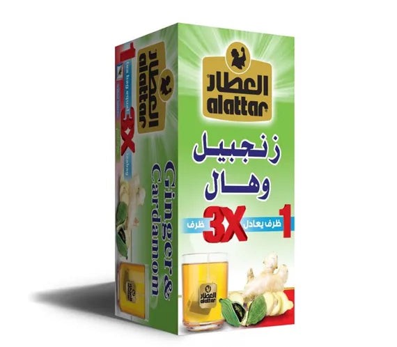 Alattar Ginger & Cardamom Tea 20 Bags (36g) Strength Herbal Blend