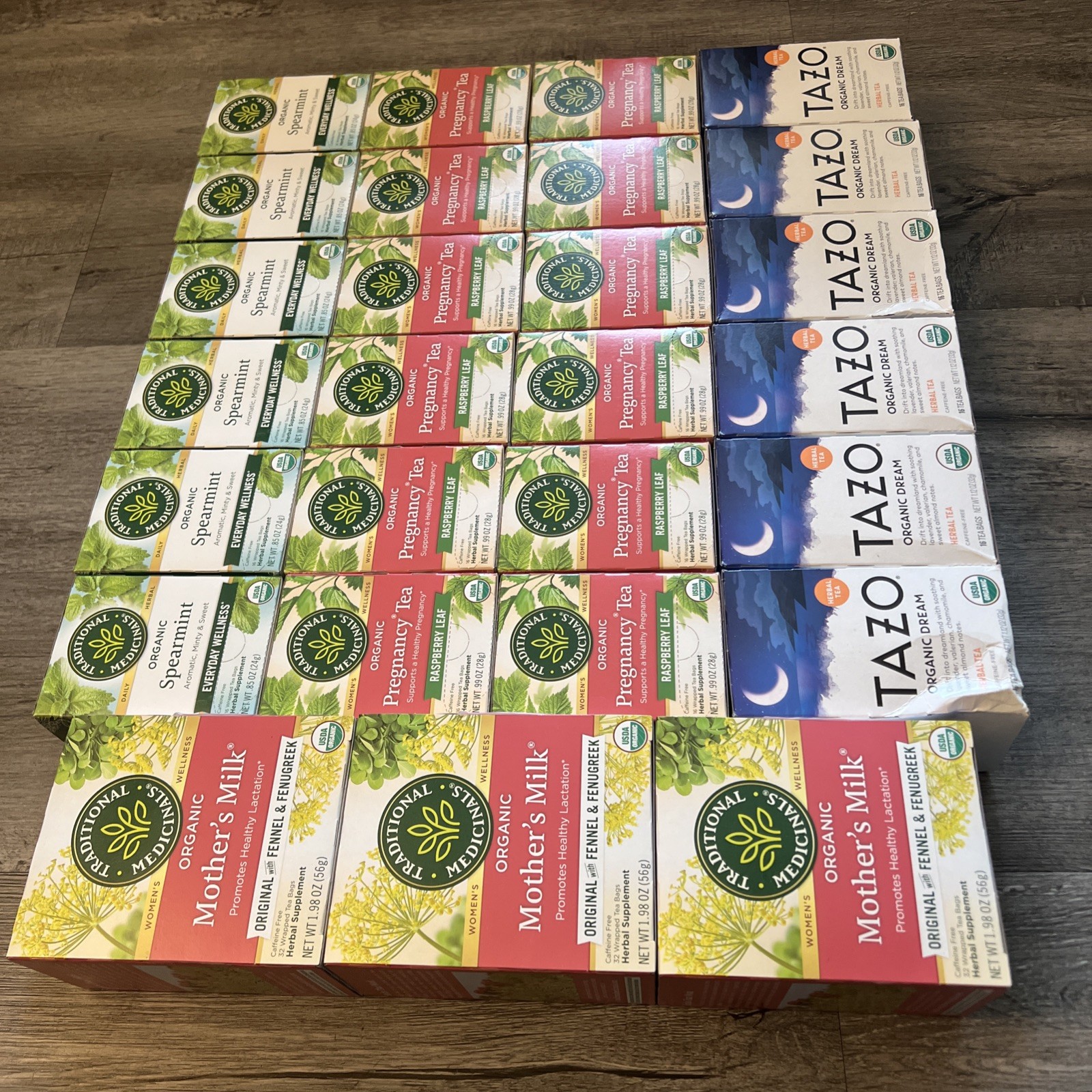 Tazo & Traditional Medicinals Org Spearmint, Pregnancy Tea, Mothers Milk, Dream