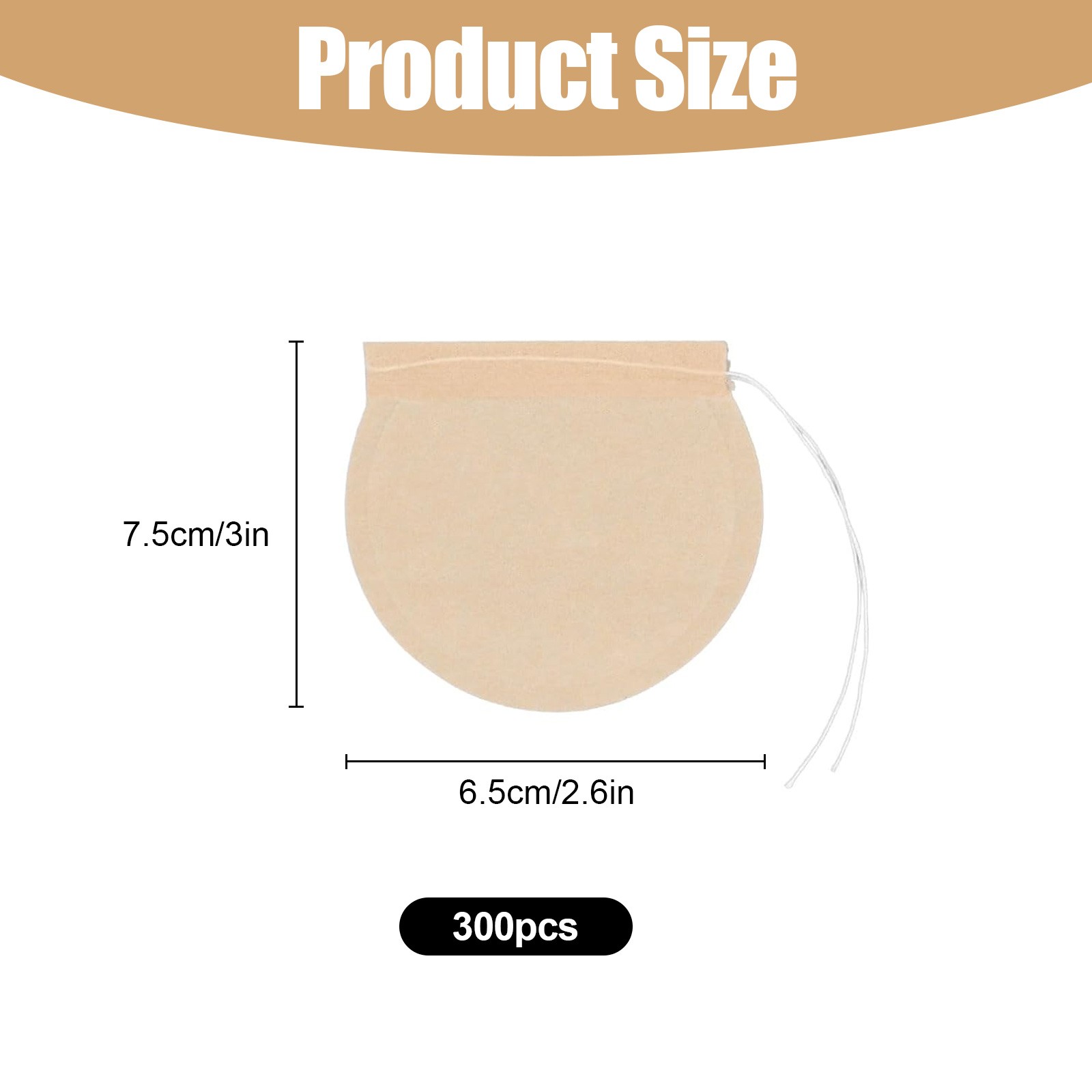 300x Non-woven Tea bag Filter Disposable Empty Teabags Loose Leaf Drawstring Bag