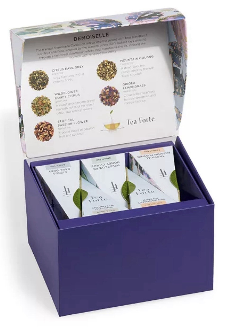 TEA FORTE New York Botanical Garden DEMOISELLE Cafe Cup Tray Infusers GIFT BOX