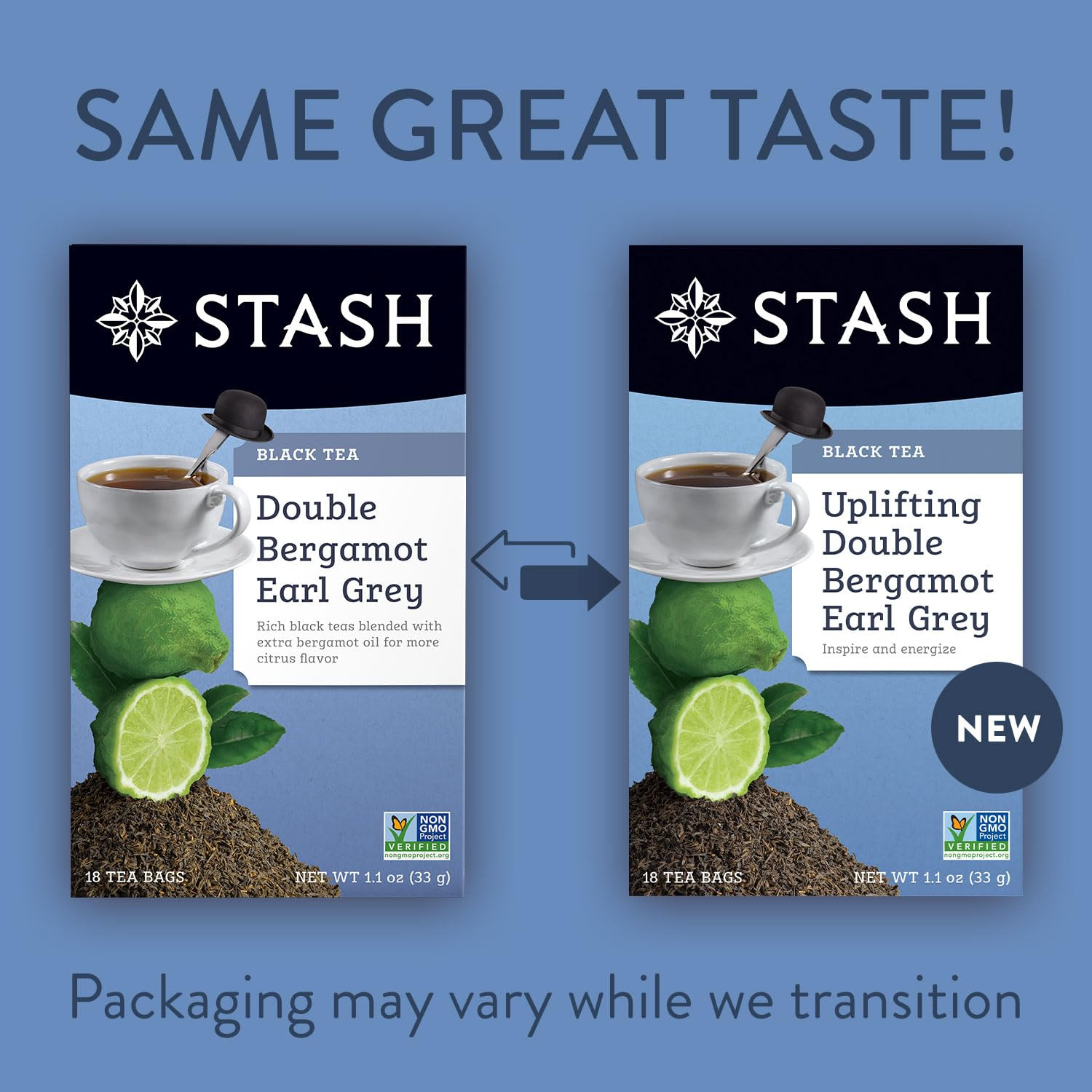 Stash Tea Double Bergamot Earl Grey Black Tea – Caffeinated, Non-Gmo Project Ver
