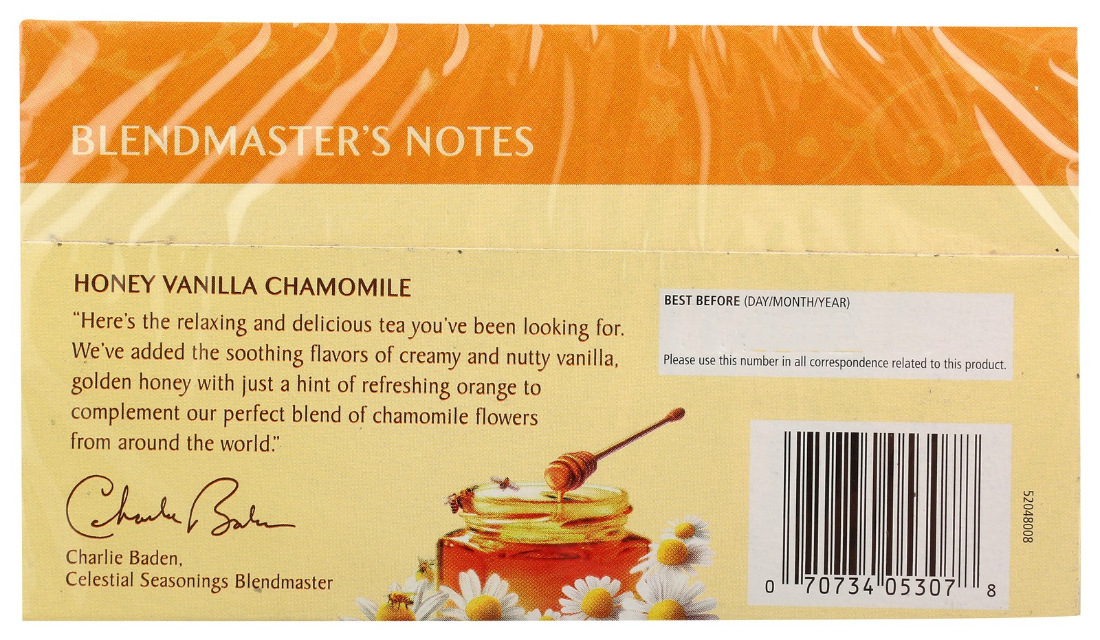 Honey Vanilla Chamomile Herbal Tea By Celestial Seasonings 20 Bags 6 Pack