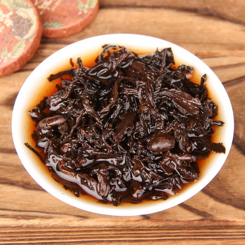 500g Coffee Pu Erh Yunnan Menghai Pu’er Tea Strong Aroma Ripe Tea Small Tea Cake