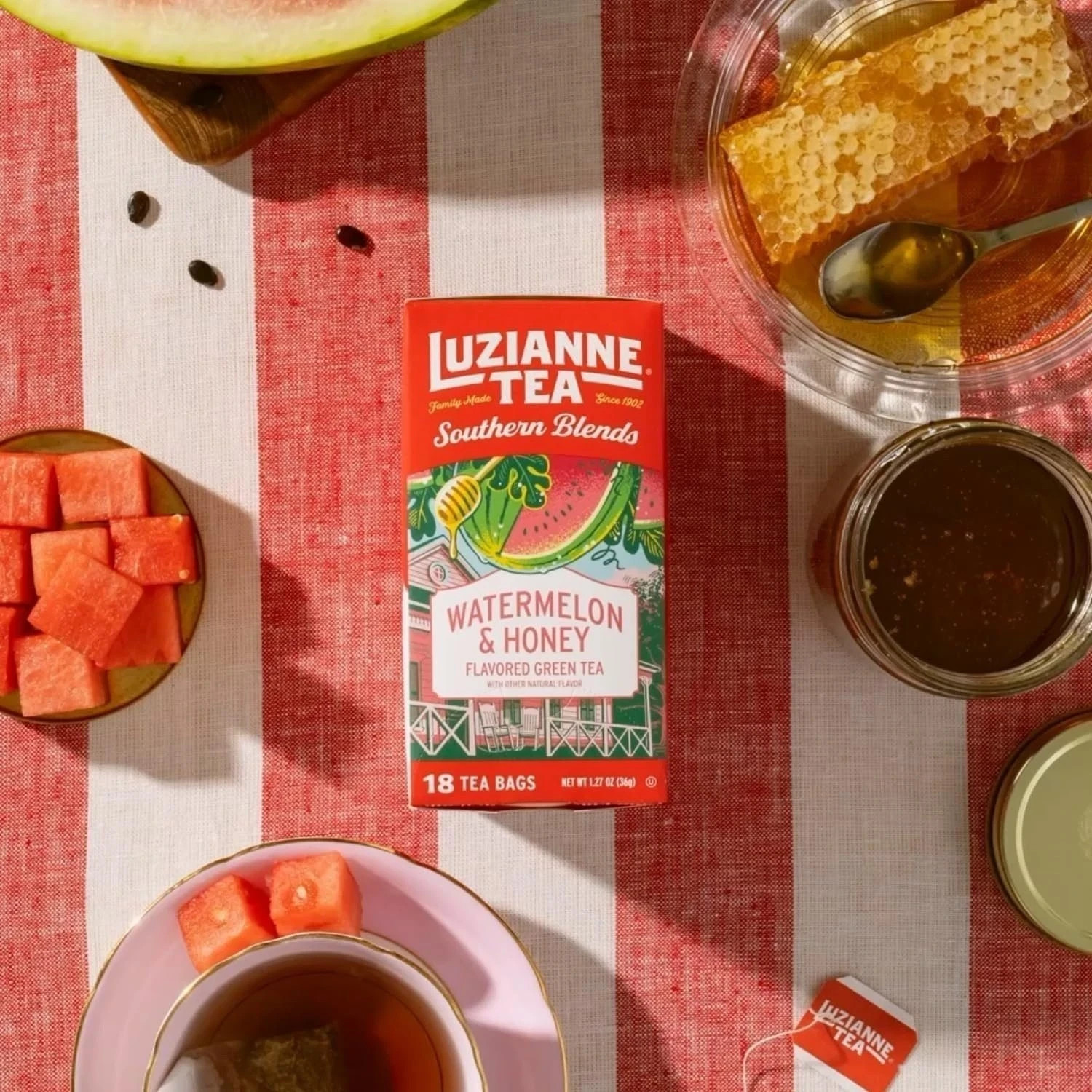 2 Luzianne Southern Blends Watermelon & Honey Flavored Herbal Tea Bags