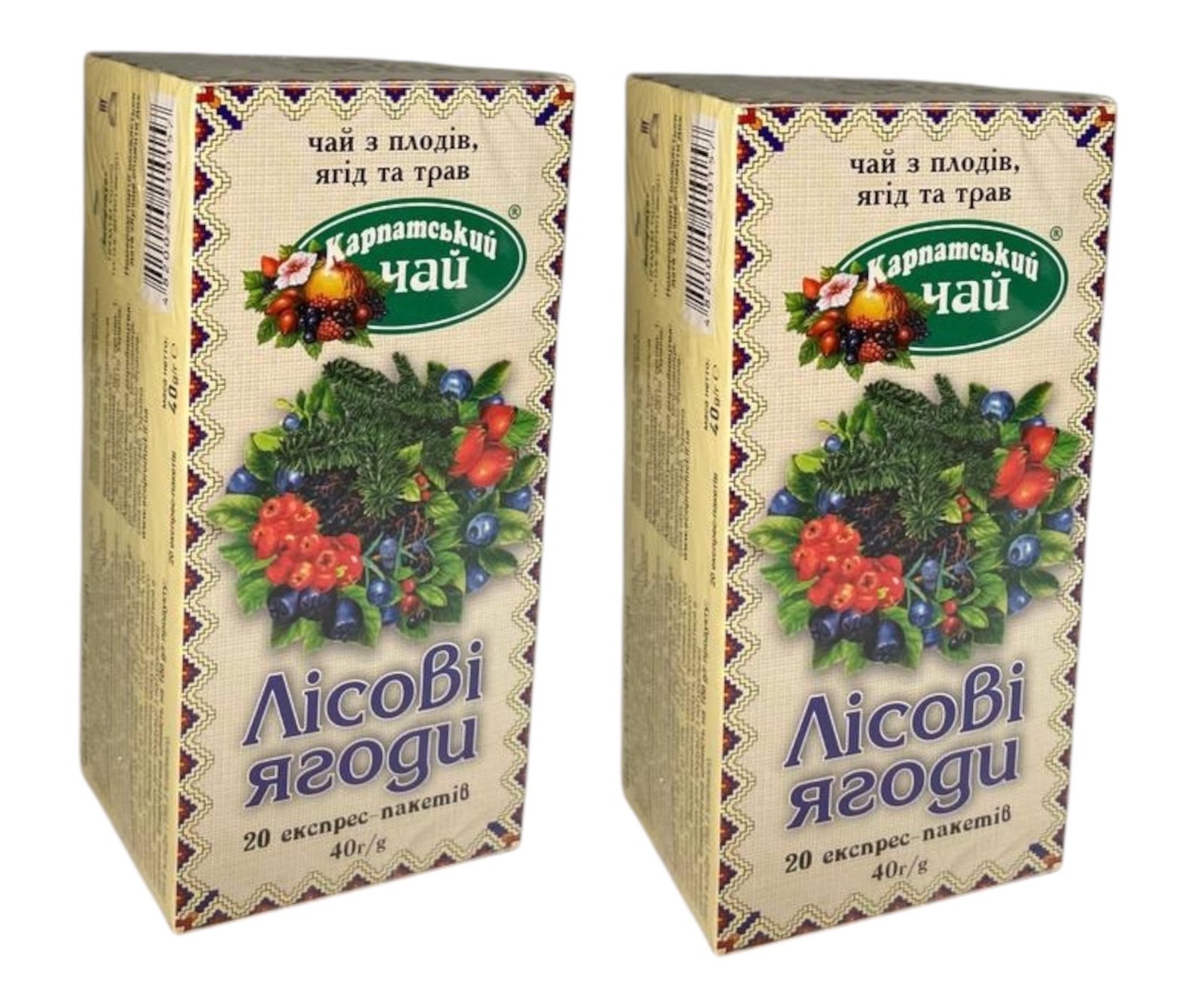 2 Packs Carpathian Tea “Forest Berries” – Herbal Fruit Tea, 40 Tea Bags (80g)