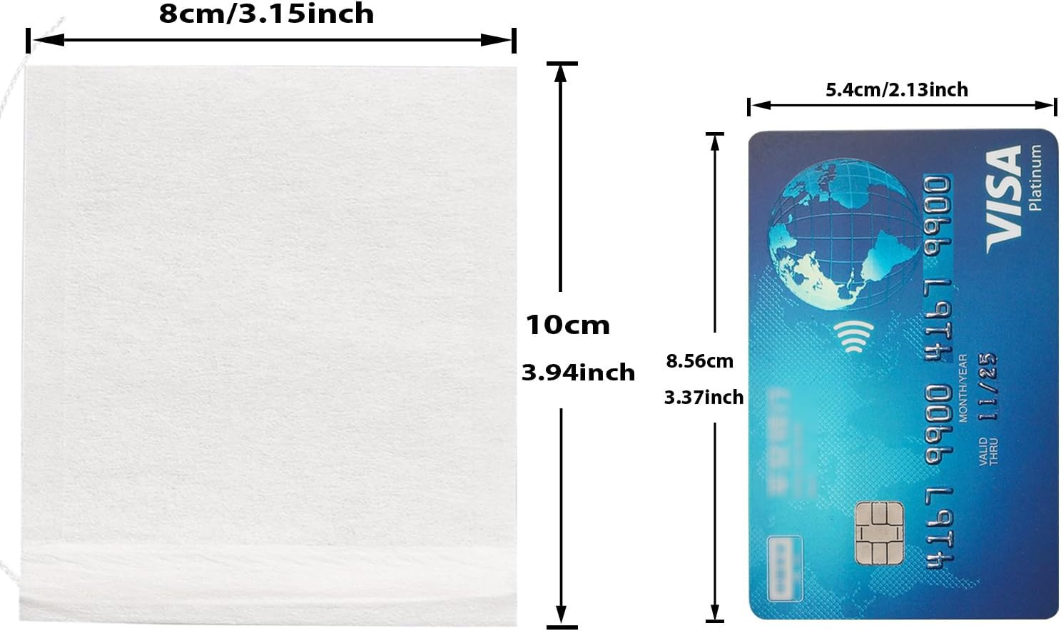 Eketirry 100Pcs Tea Filter Bags for Loose Tea, Empty Tea Bags, Natural Wood