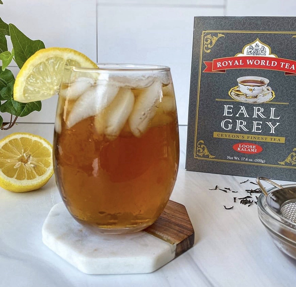 Royal World Earl Grey Loose Leaf Black Tea 17.6oz Bergamot Ceylon Tea