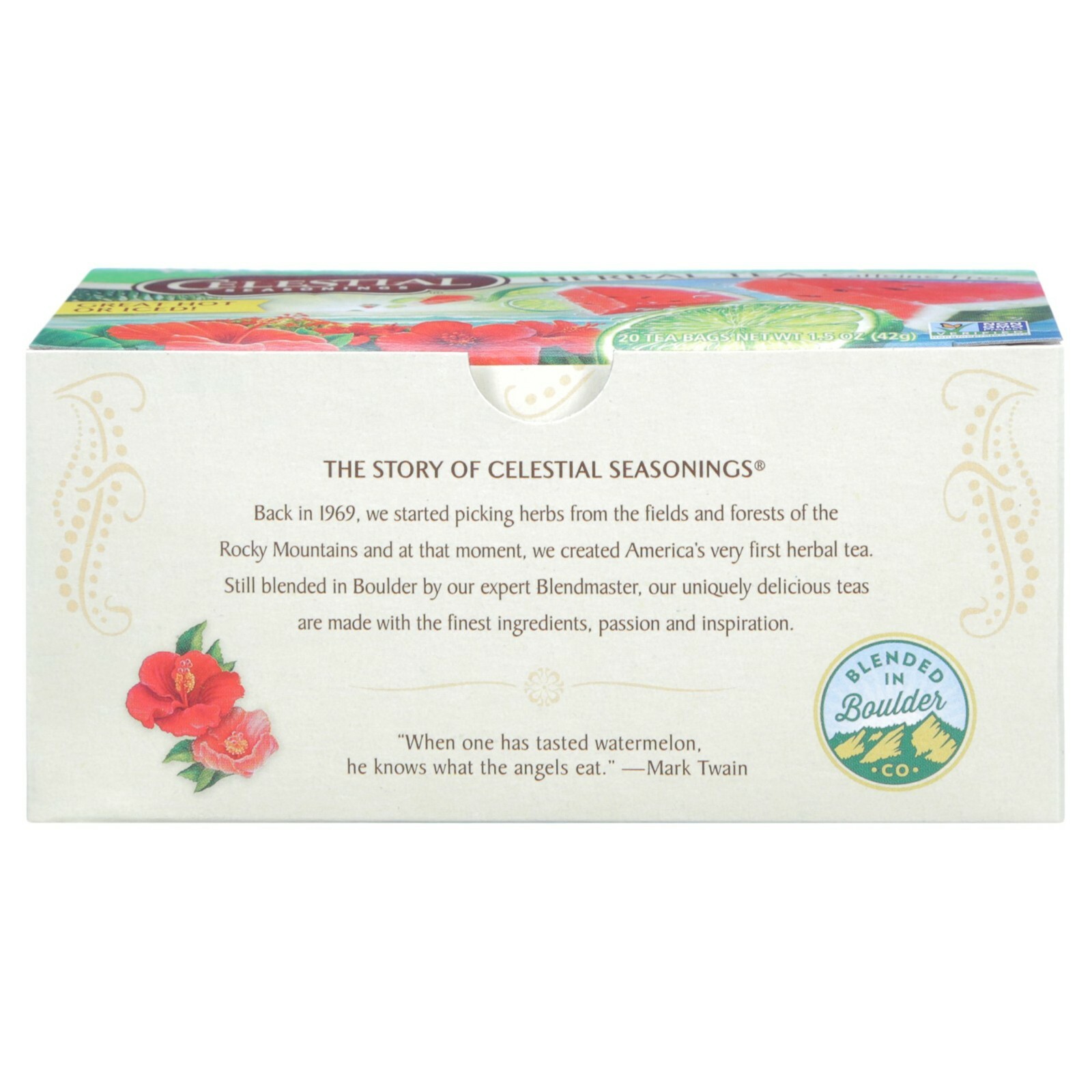 Rare Limit NIB 1 Celestial Watermelon Lime Zinger 20 Bag Herbal Tea Thanksgiving