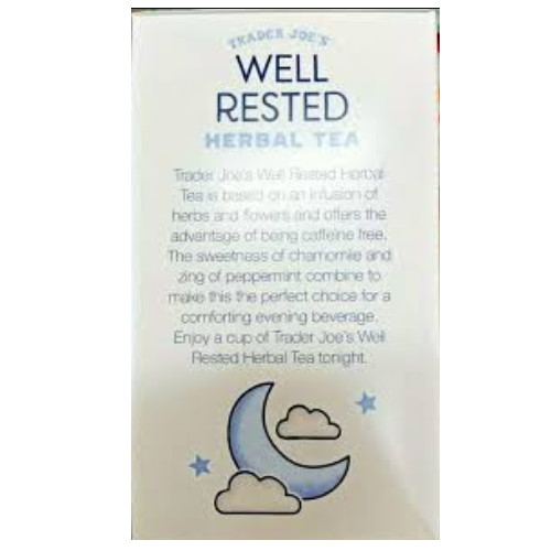(2 Packs) Well Rested Herbal Tea Caffeine Free 20 Bags 1.09 oz Per Each