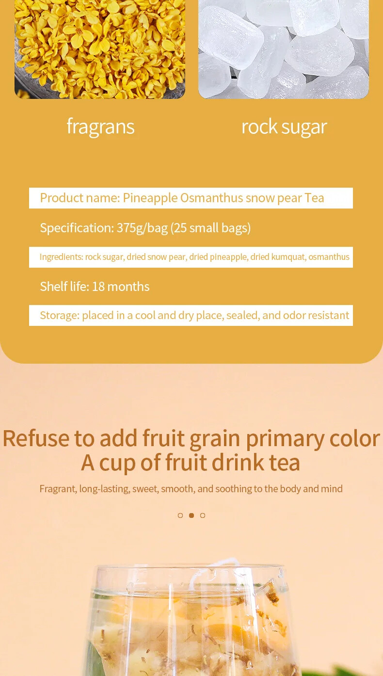 Herbal Tea Premium Natural Healthy Pineapple Osmanthus Snow Pear 375g