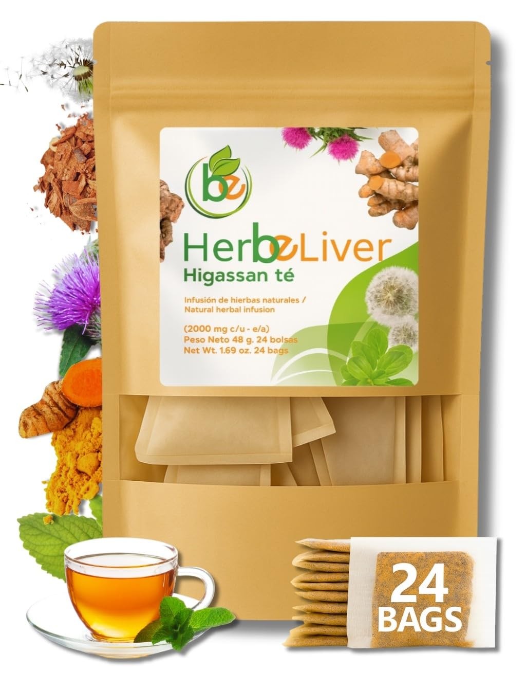 Cardo mariano, curcuma, diente de leon, boldo & cuachalalate TE (Milk thistle, t