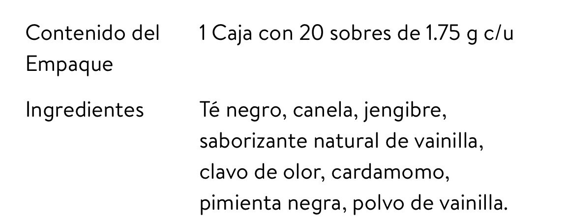 Te Chai Spice sin cafeina natural 20 tea bags Te Negro Canela Jengibre ￼