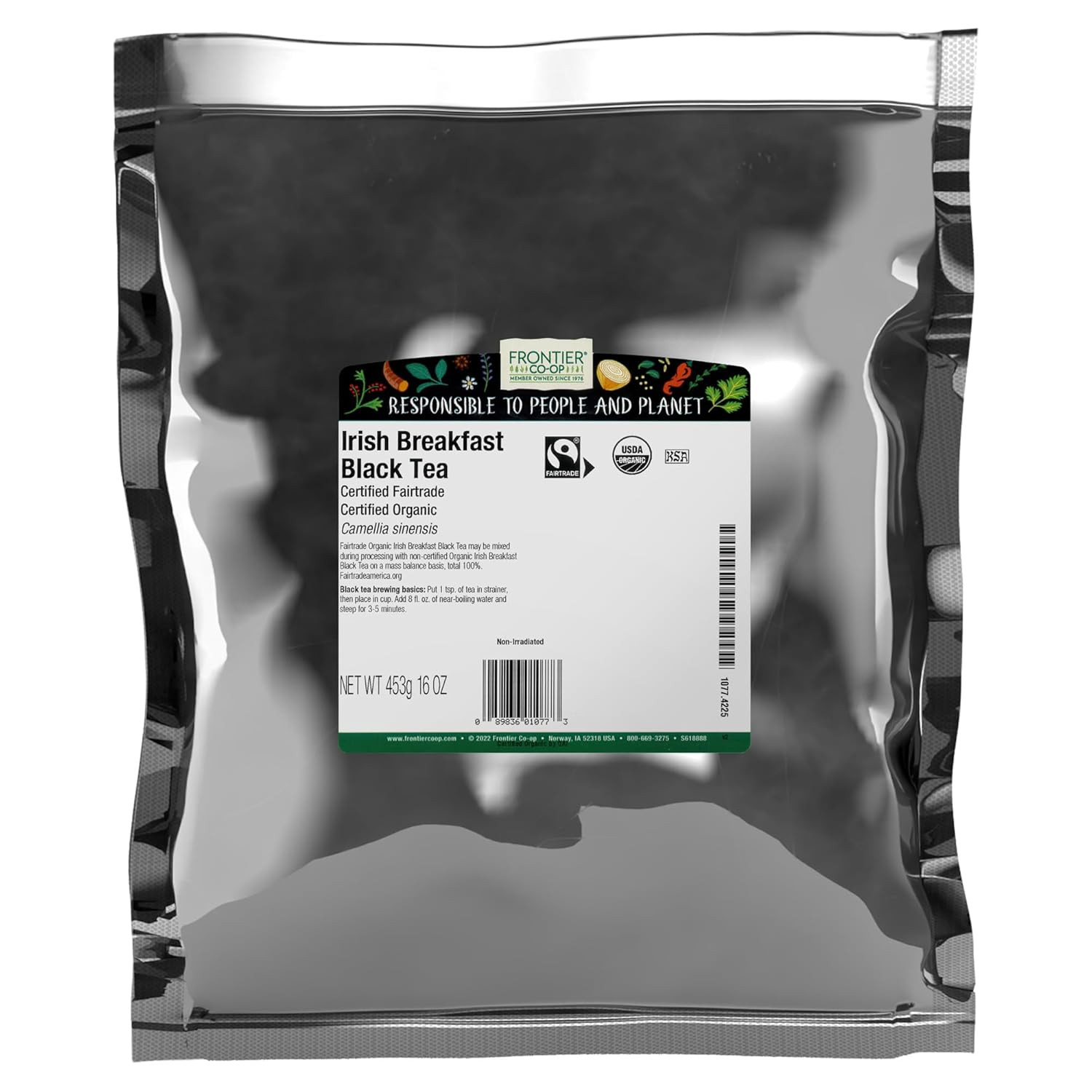 Frontier Co-Op Certified Organic Fair Trade Irish Breakfast Tea, 1lb