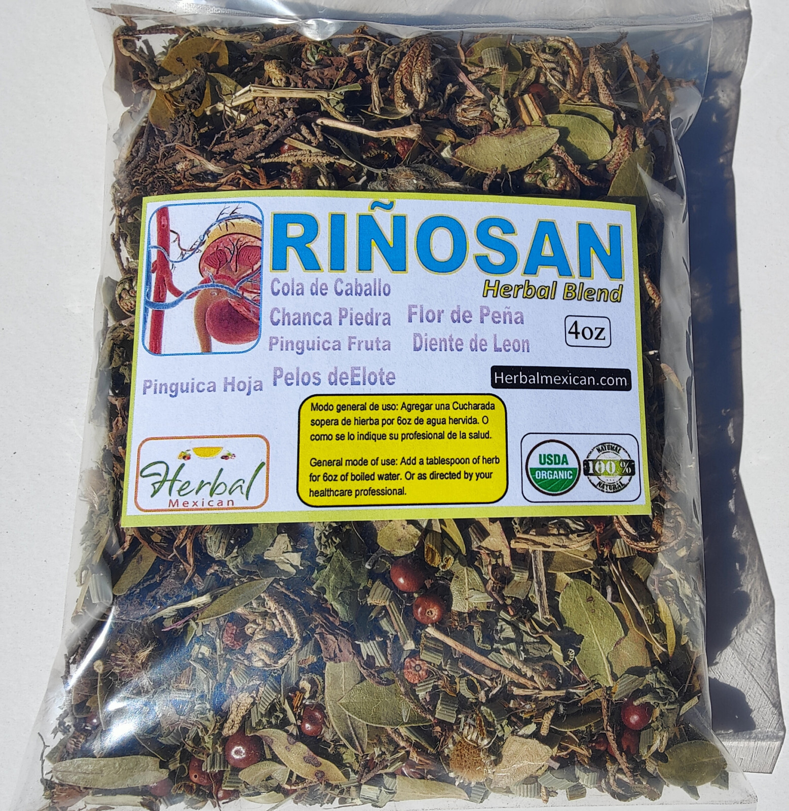 4oz Rinosan Compuesto – Riñosan Herbal Blend – Rinosan/Riñosan Tea