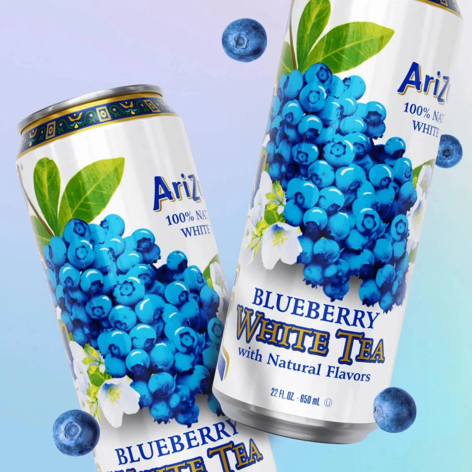 AriZona Blueberry White Tea – Big Can, 22 Fl Oz (Pack 22 of 12)