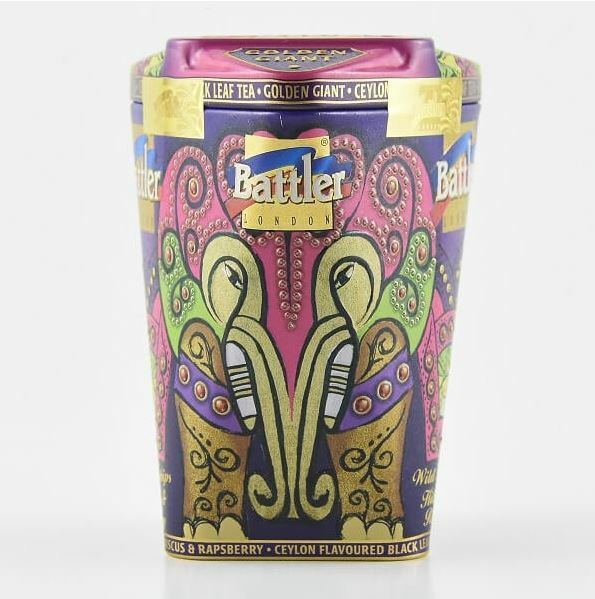 100G Ceylon Battler Tea Tin Caddy Golden Giant Wild Rosehip,Hibiscus & Raspberry