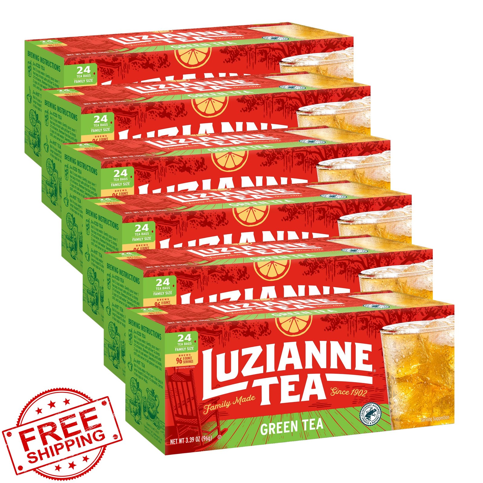 Luzianne Green Tea Bags 24ct 6pk