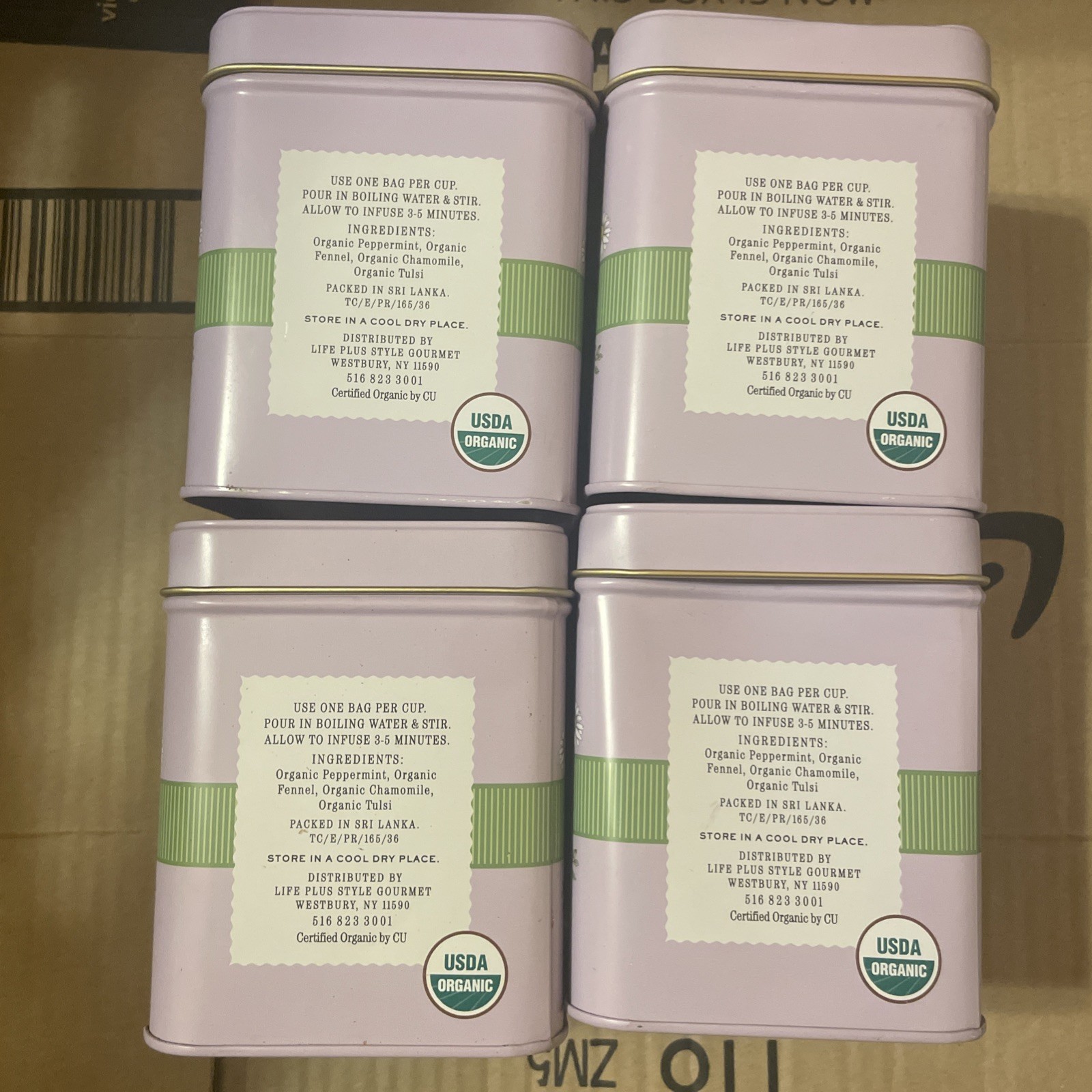 4 tins The Secret Garden Organic Sleep Blend Herbal Tea 50 ct. BBD 9/2026+