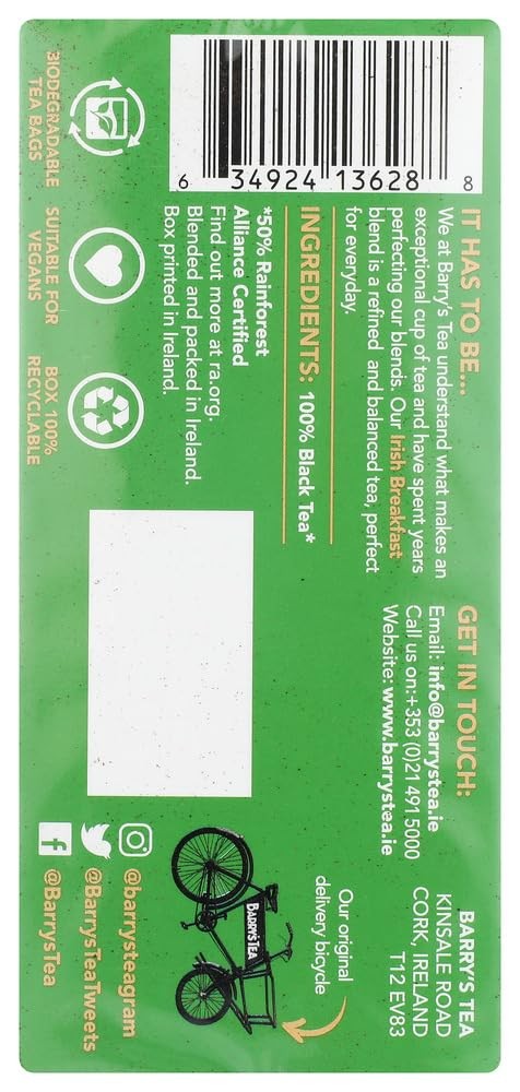 Barry’s Irish Breakfast Tea, 40 Tea Bags 40 Count (Pack of 1)