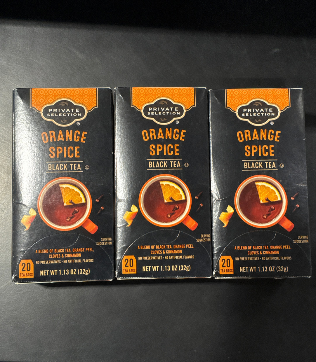 Private Selection Orange Spice Black Tea 3 Pack ( 60 Bags Total ) | EXP 10/2026