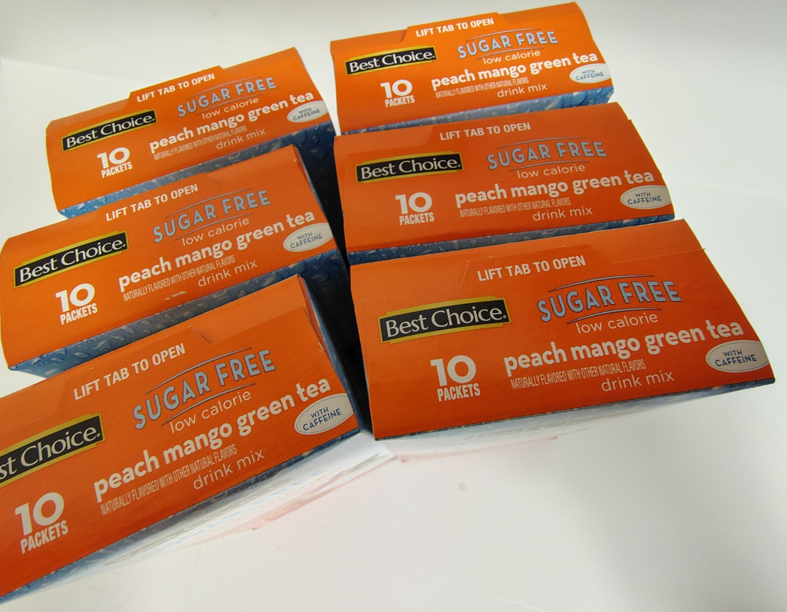 Best Choice Peach Mango Green Tea w/ Caffeine, BB 1226, Open Box / 60 Sticks