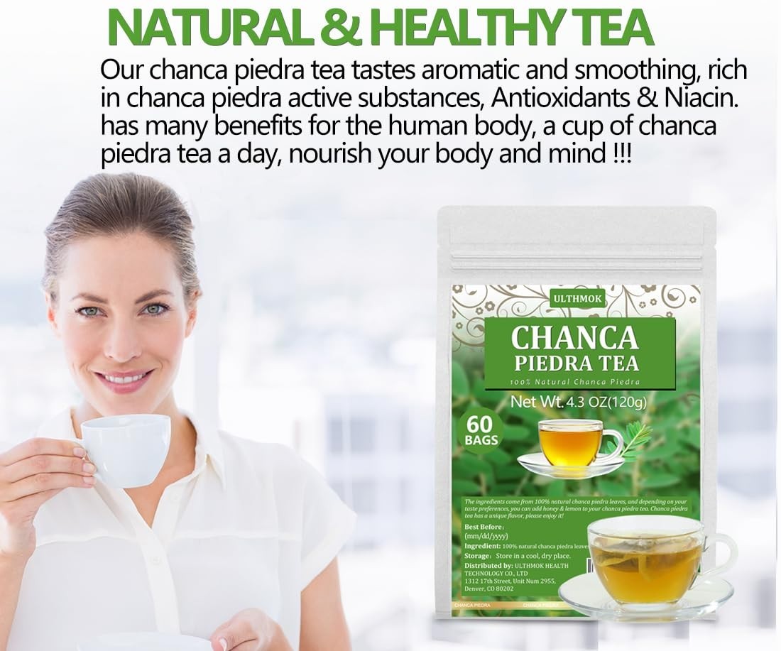 Mild & Soothing Chanca Piedra Tea Bags – 60 Count, Caffeine-Free Health Booster